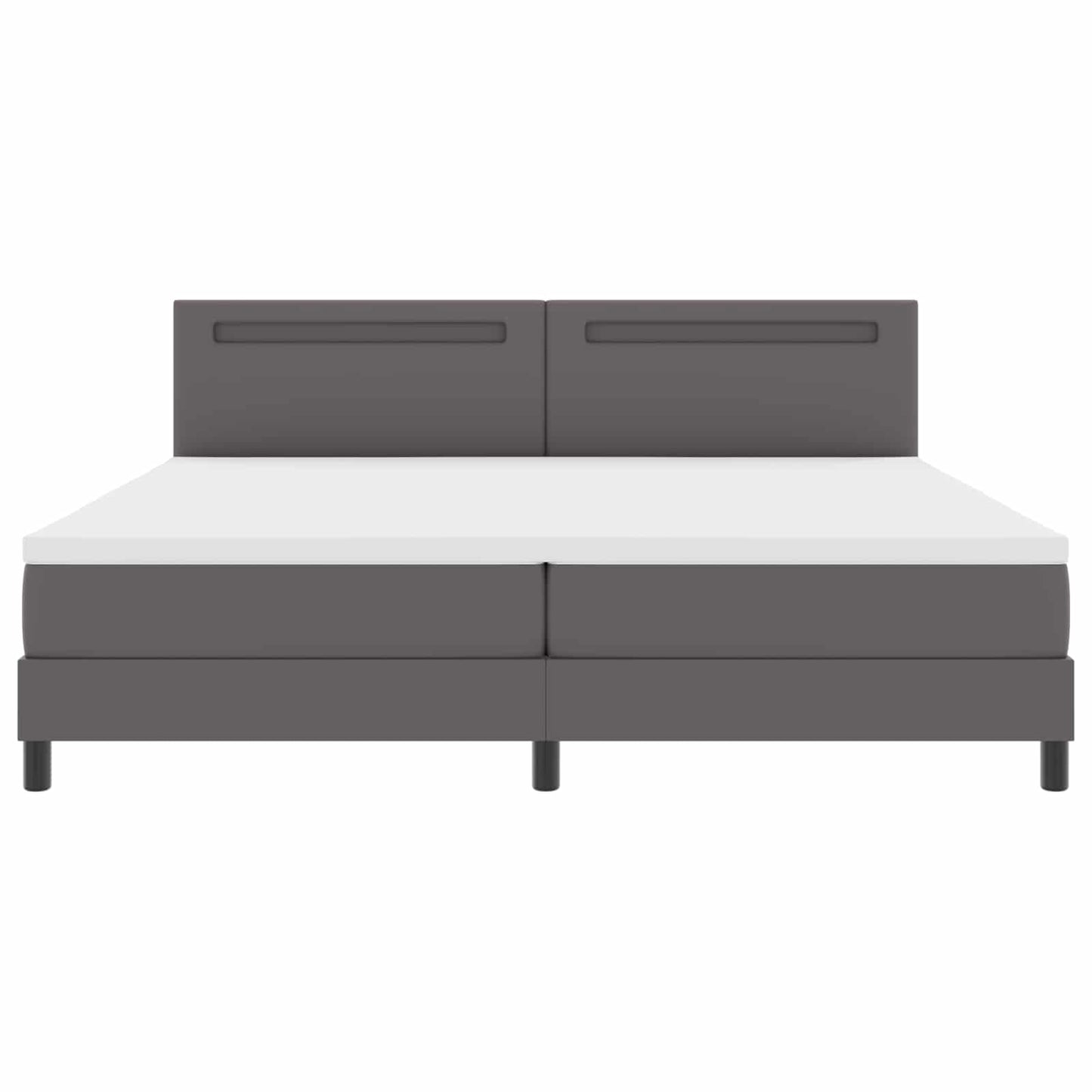 vidaXL Κρεβάτι με ελατήρια με στρώμα Γκρι 200 x 200 cm Τεχνητό δέρμα