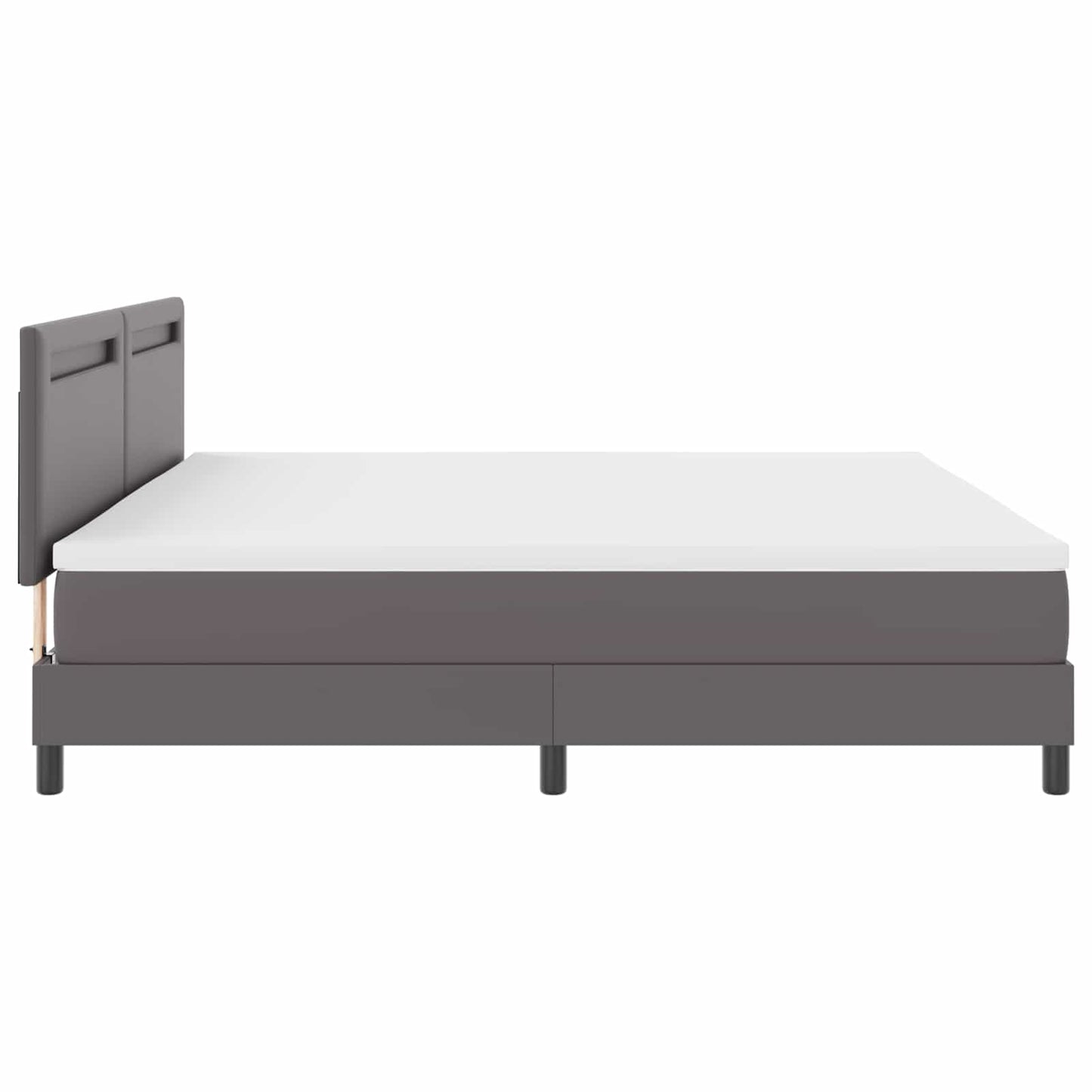 vidaXL Κρεβάτι με ελατήρια με στρώμα Γκρι 200 x 200 cm Τεχνητό δέρμα