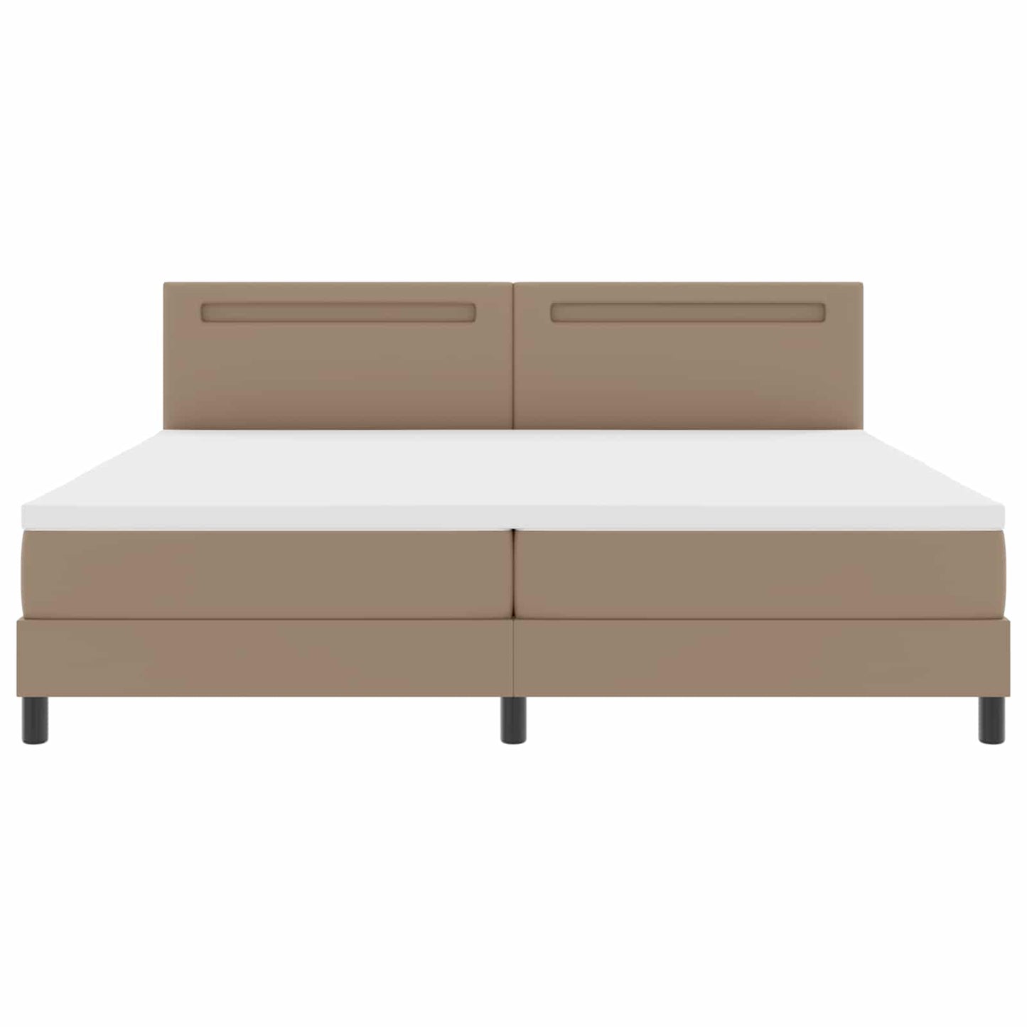 vidaXL Κρεβάτι με ελατήρια Καπουτσίνο 200 x 200 cm Τεχνητό δέρμα