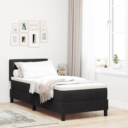 vidaXL Κρεβάτι με ελατήρια με στρώμα Μαύρο 80 x 200 cm Βελούδο