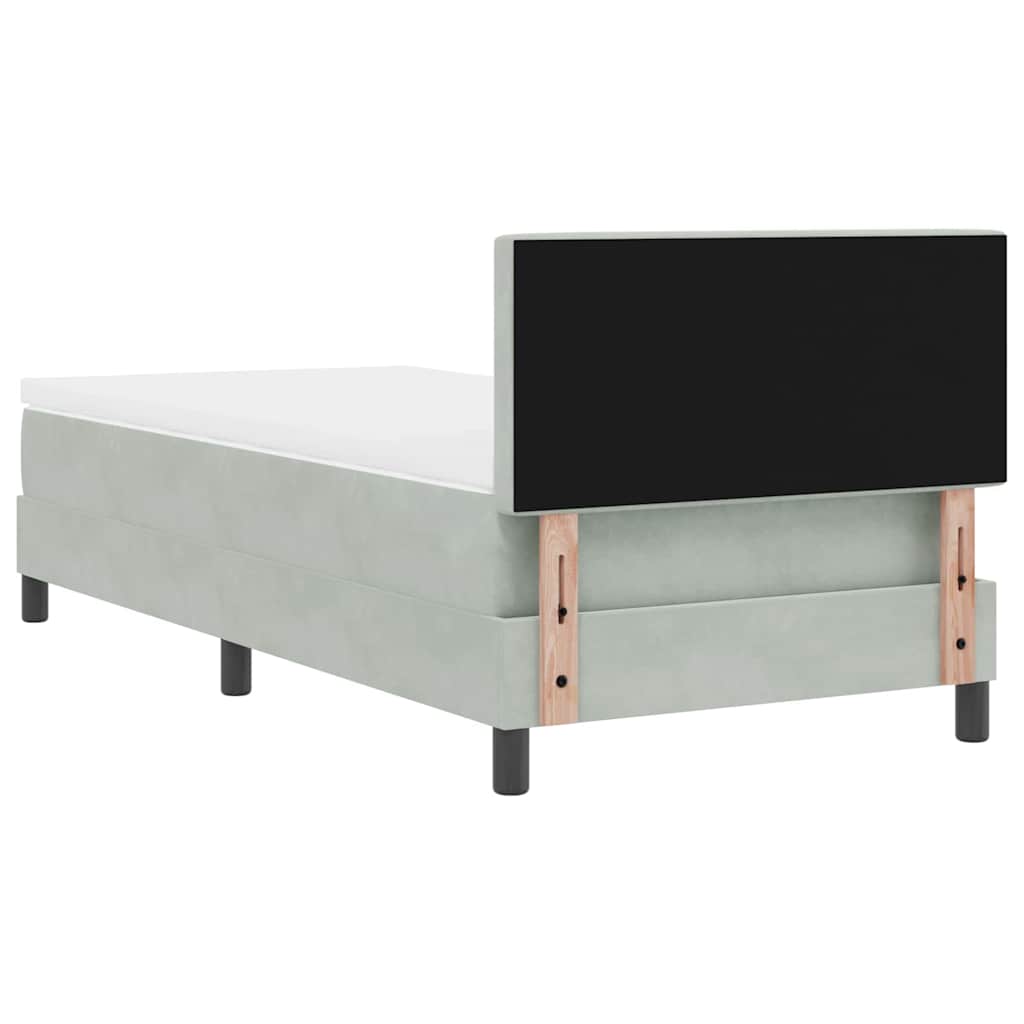 vidaXL Κρεβάτι με Στρώμα Light Grey Μονό Βελούδο