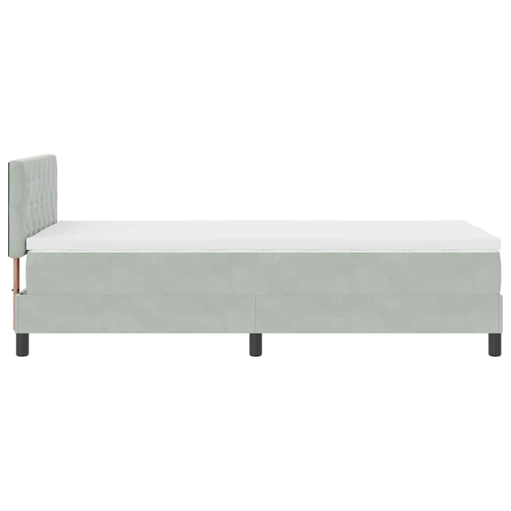 vidaXL Κρεβάτι με Στρώμα Light Grey Μονό Βελούδο