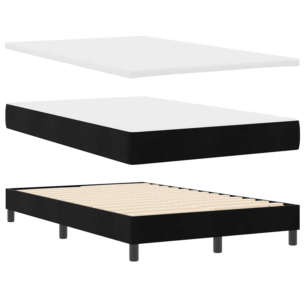 vidaXL Κρεβάτι με ελατήρια με στρώμα Μαύρο 120 x 190 cm Βελούδο