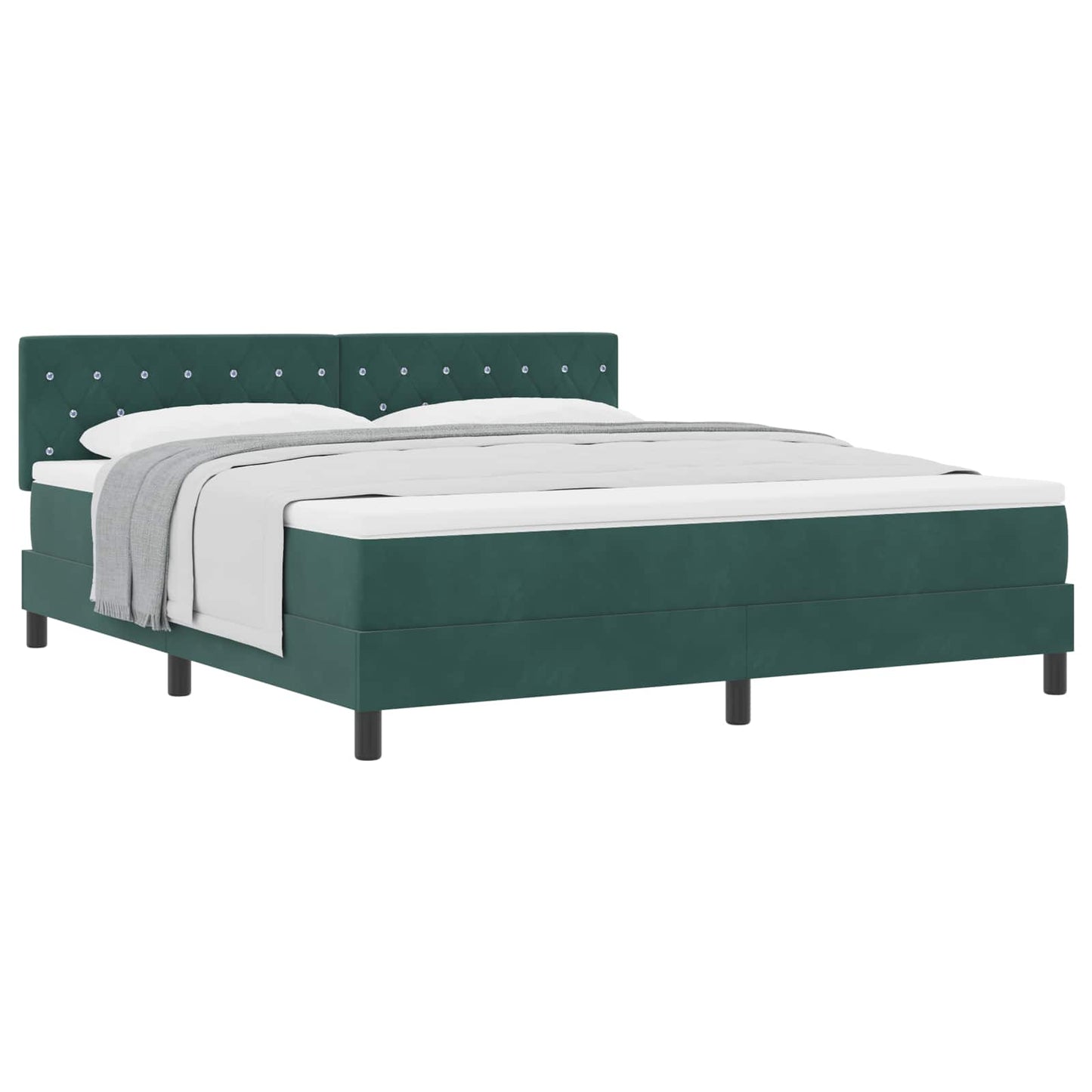 vidaXL Κρεβάτι με ελατήρια Σκούρο Πράσινο 180 x 200 cm Βελούδο