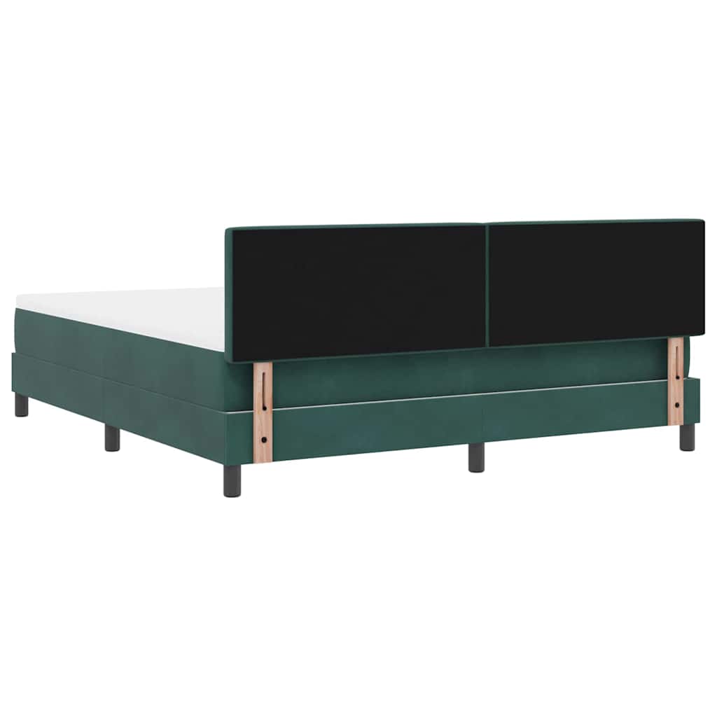 vidaXL Κρεβάτι με ελατήρια Σκούρο Πράσινο 180 x 200 cm Βελούδο