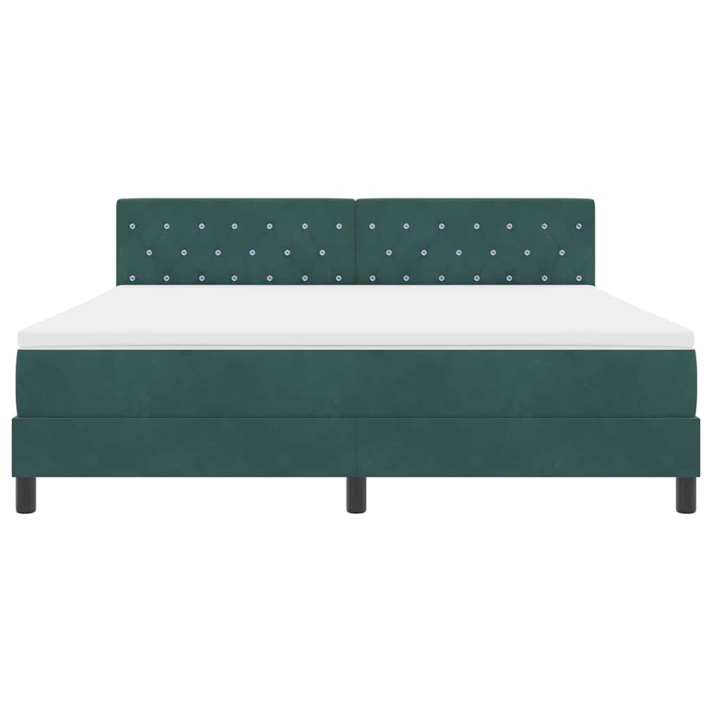 vidaXL Κρεβάτι με ελατήρια Σκούρο Πράσινο 180 x 200 cm Βελούδο