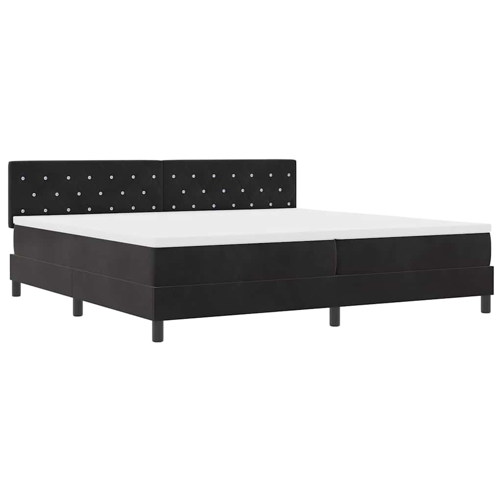 vidaXL Κρεβάτι με ελατήρια με στρώμα Μαύρο 200 x 200 cm Βελούδο