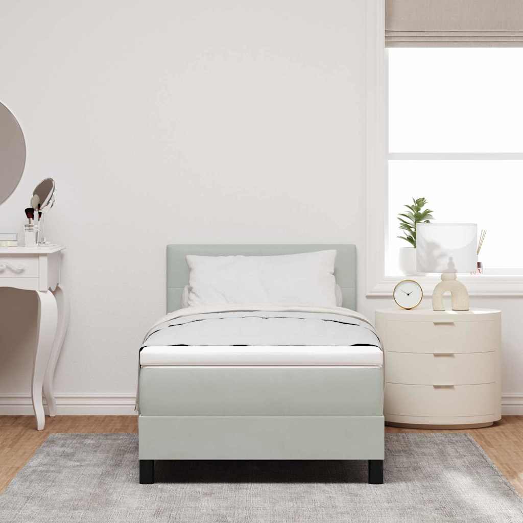 vidaXL Κρεβάτι με ελατήρια Ανοιχτό γκρι 80 x 200 cm Βελούδο
