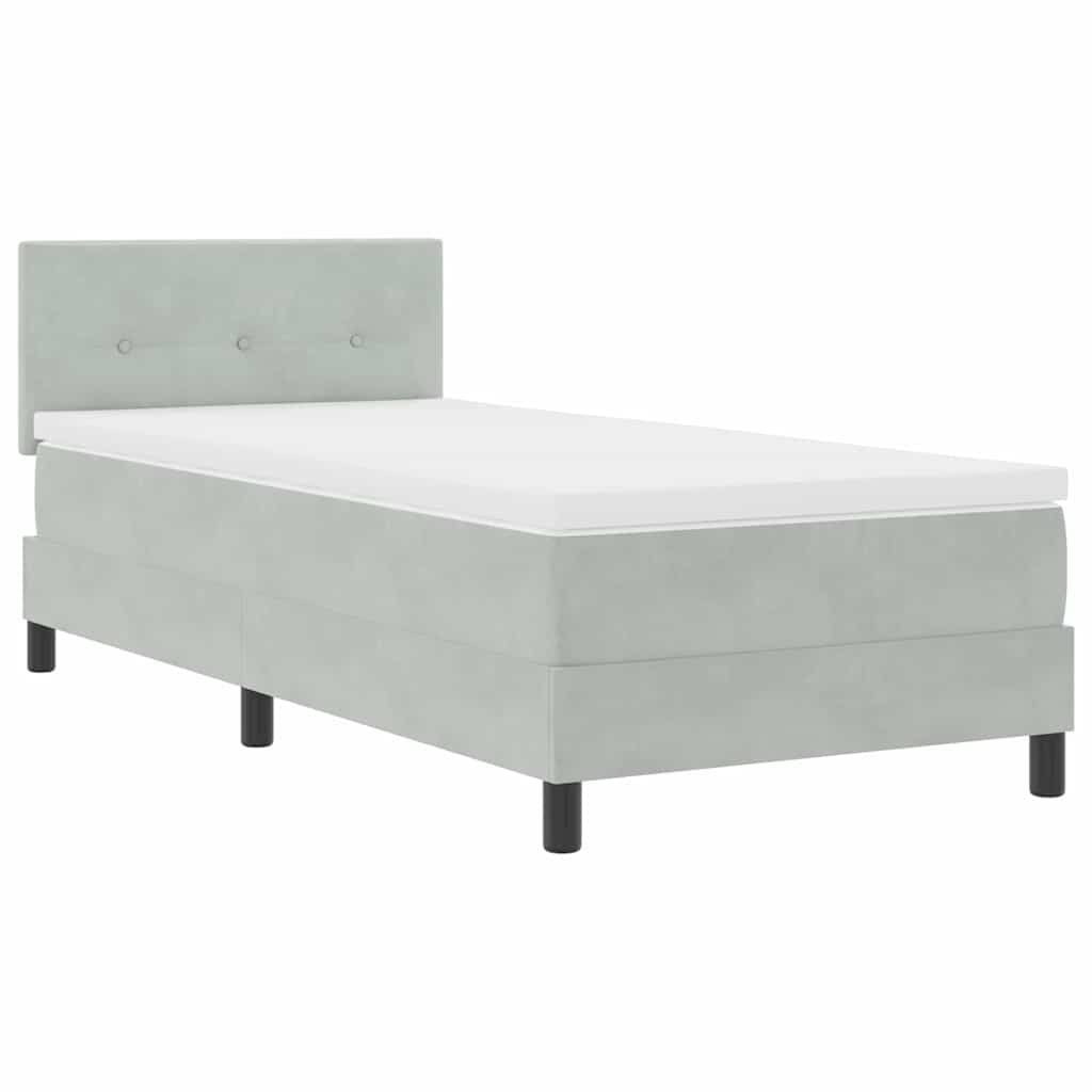 vidaXL Κρεβάτι με ελατήρια Ανοιχτό γκρι 80 x 200 cm Βελούδο
