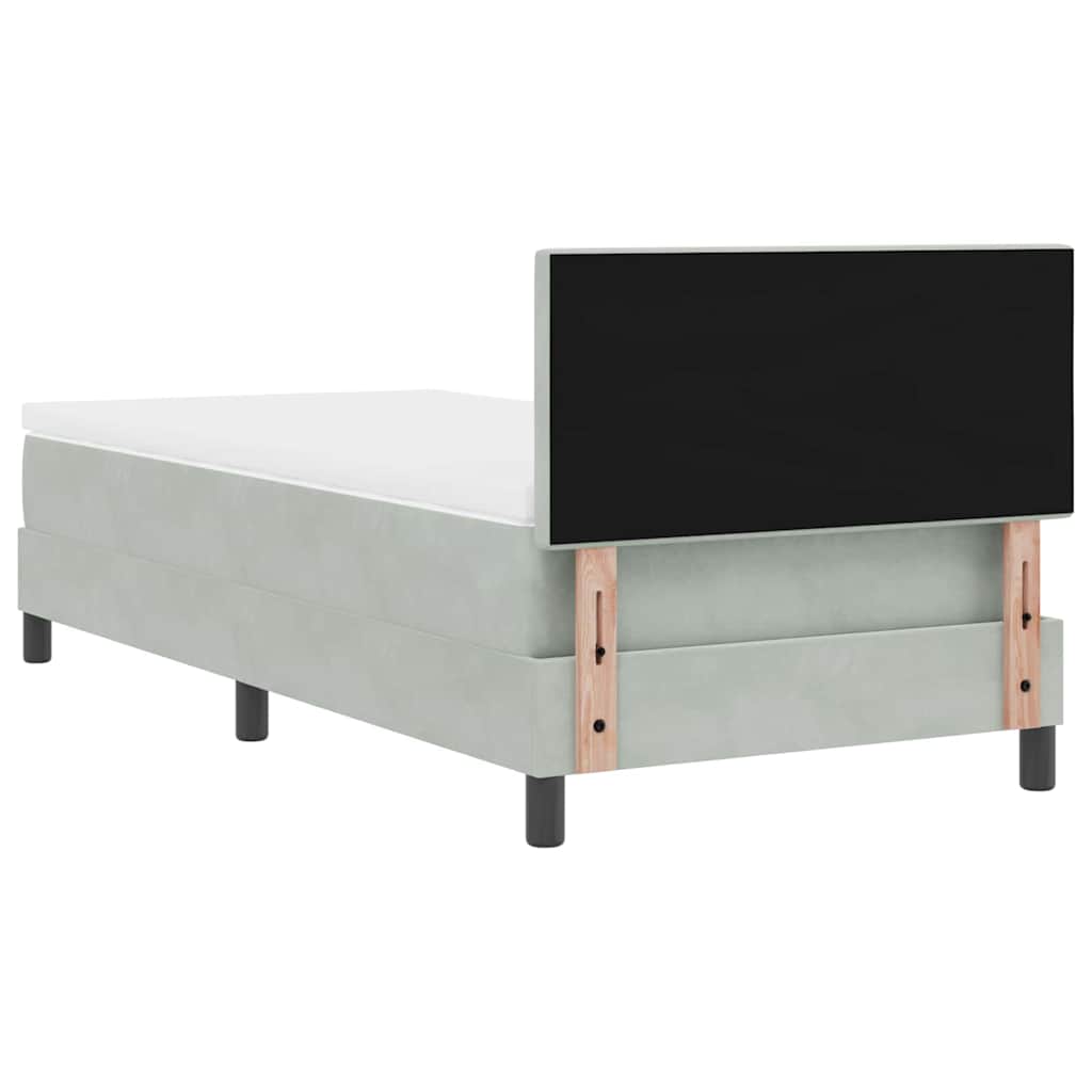 vidaXL Κρεβάτι με ελατήρια Ανοιχτό γκρι 80 x 200 cm Βελούδο