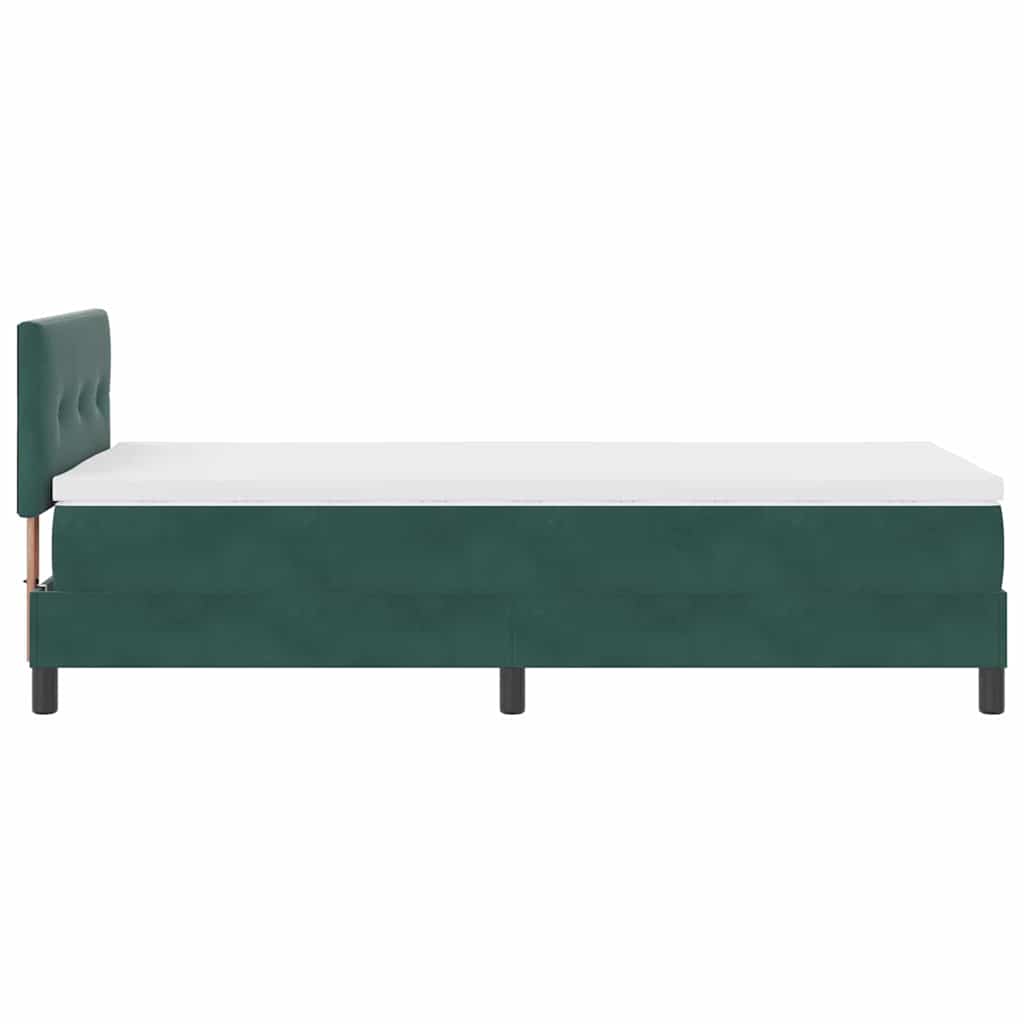 vidaXL Κρεβάτι με ελατήρια Σκούρο Πράσινο 90 x 200 cm Βελούδο