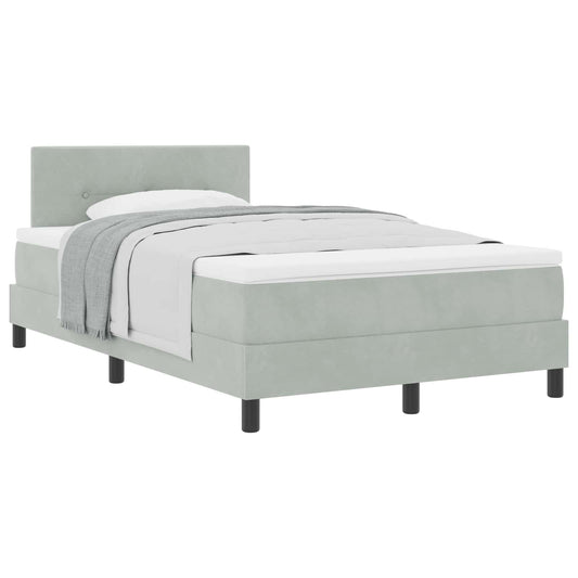 vidaXL Κρεβάτι με ελατήρια Ανοιχτό γκρι 120 x 190 cm Βελούδο