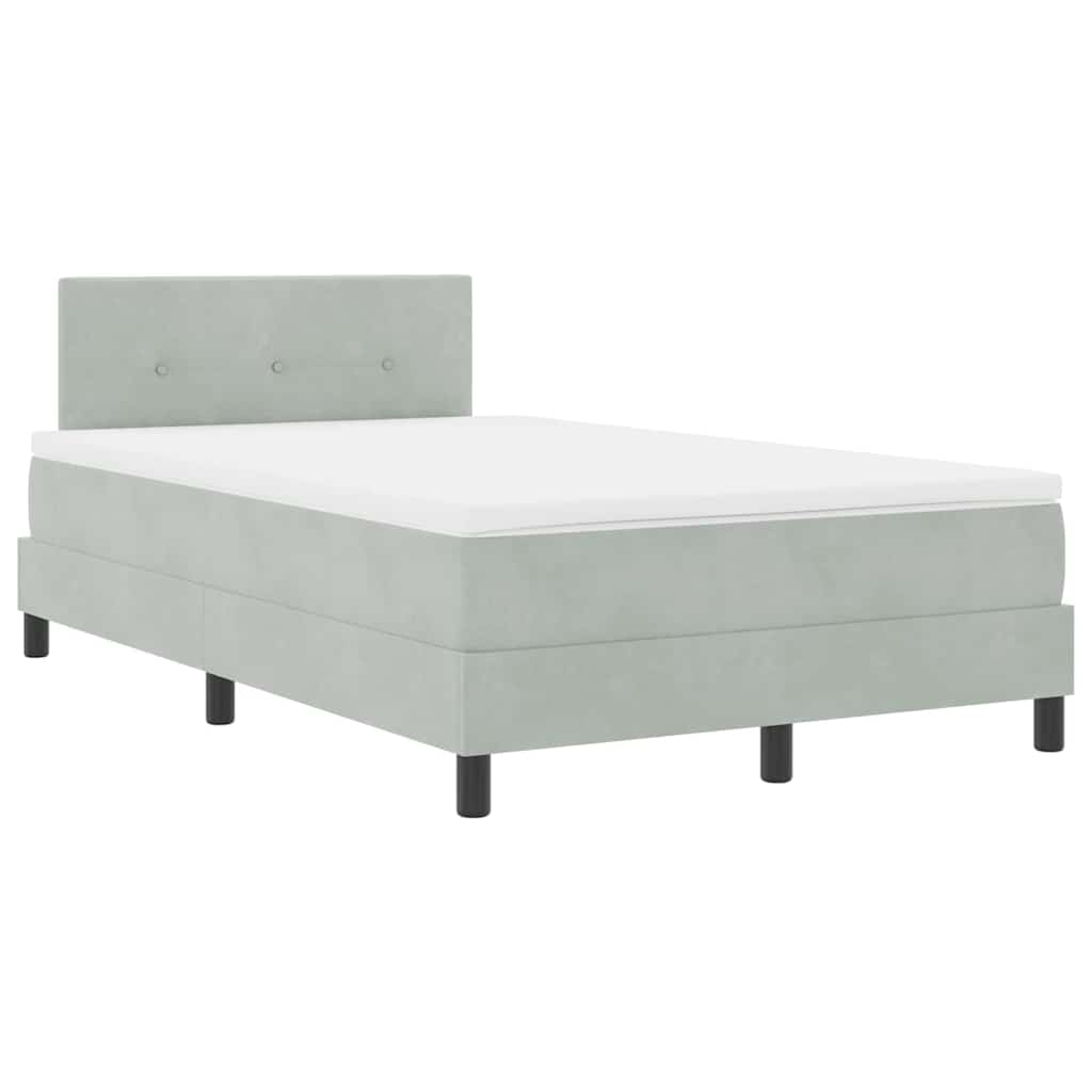 vidaXL Κρεβάτι με ελατήρια Ανοιχτό γκρι 120 x 200 cm Βελούδο