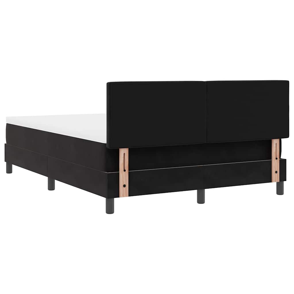 vidaXL Κρεβάτι με ελατήρια με στρώμα Μαύρο 140 x 190 cm Βελούδο