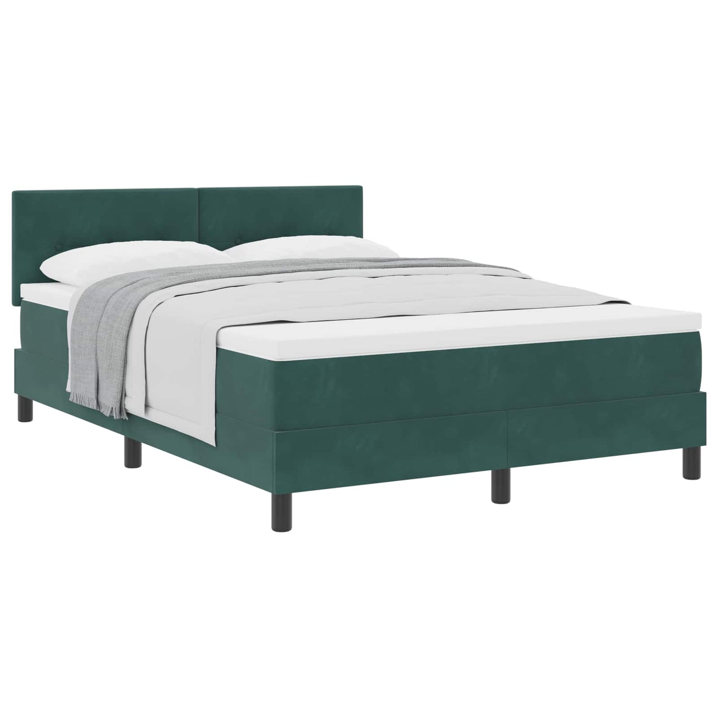 vidaXL Κρεβάτι με ελατήρια Σκούρο Πράσινο 160 x 200 cm Βελούδο