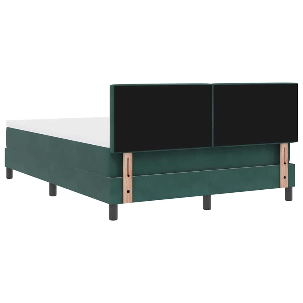 vidaXL Κρεβάτι με ελατήρια Σκούρο Πράσινο 160 x 200 cm Βελούδο