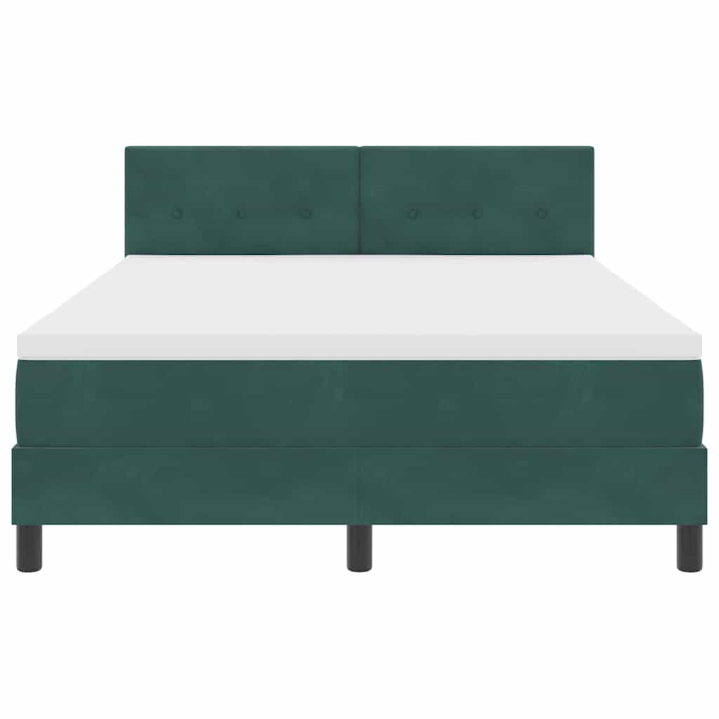 vidaXL Κρεβάτι με ελατήρια Σκούρο Πράσινο 160 x 200 cm Βελούδο