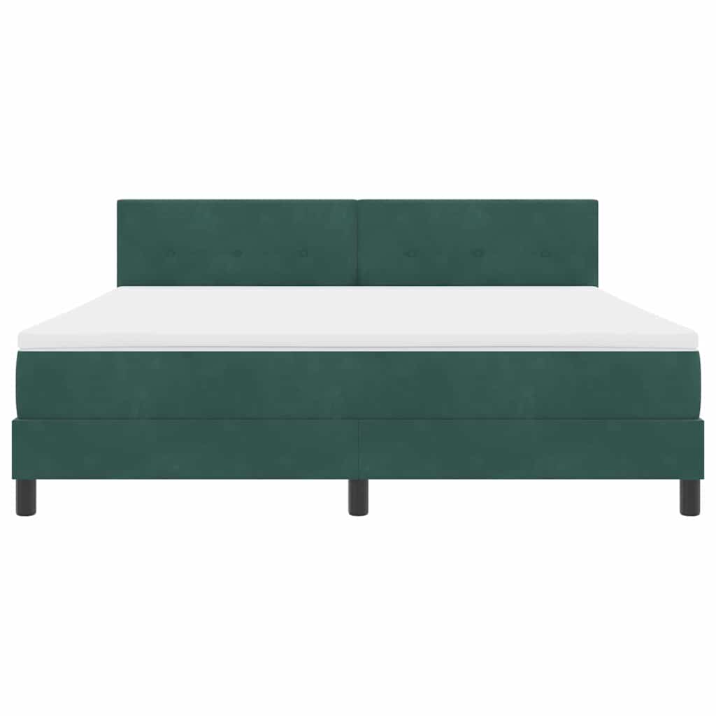 vidaXL Κρεβάτι με ελατήρια Σκούρο Πράσινο 180 x 200 cm Βελούδο