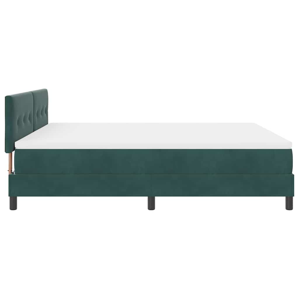 vidaXL Κρεβάτι με ελατήρια Σκούρο Πράσινο 180 x 200 cm Βελούδο
