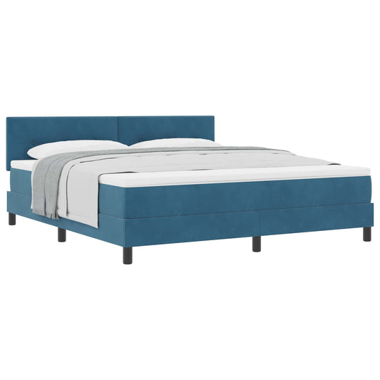 vidaXL Κρεβάτι με ελατήρια Σκούρο Μπλε 180 x 200 cm Βελούδο