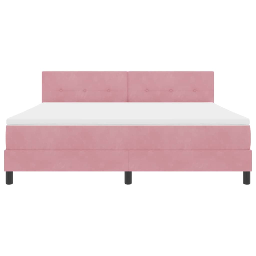 vidaXL Κρεβάτι με ελατήρια με κεφαλάρι Ροζ 180 x 200 cm Βελούδο
