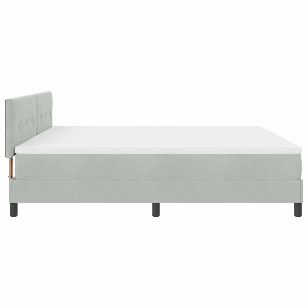 vidaXL Κρεβάτι με ελατήρια Ανοιχτό γκρι 200 x 200 cm Βελούδο