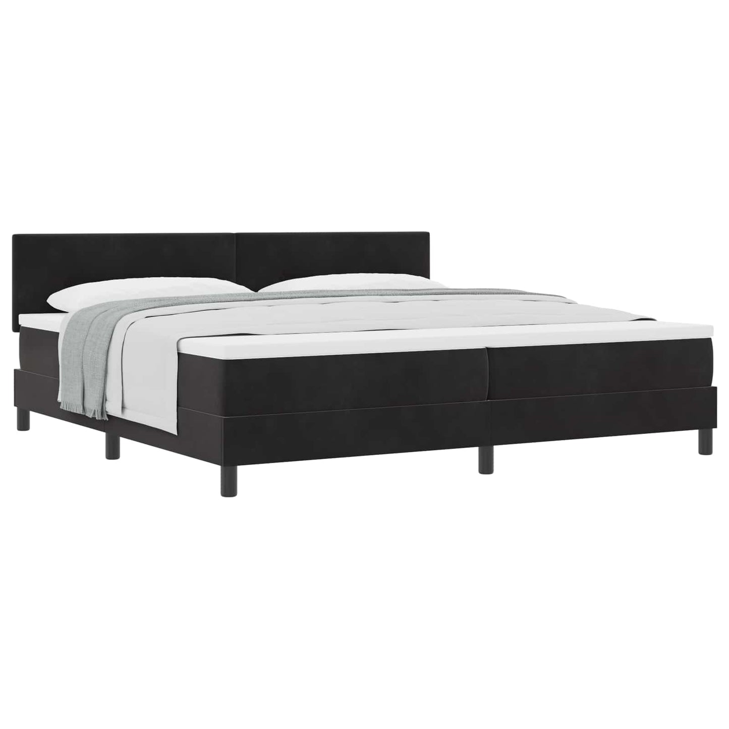 vidaXL Κρεβάτι με ελατήρια με κεφαλάρι Μαύρο 200 x 200 cm Βελούδο