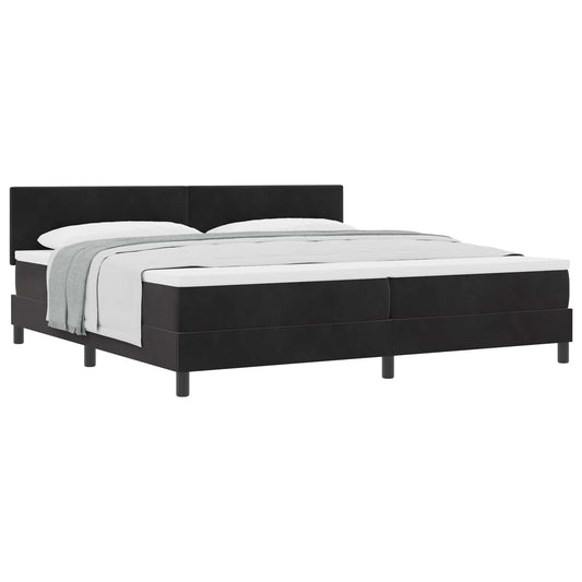 vidaXL Κρεβάτι με ελατήρια με κεφαλάρι Μαύρο 200 x 200 cm Βελούδο