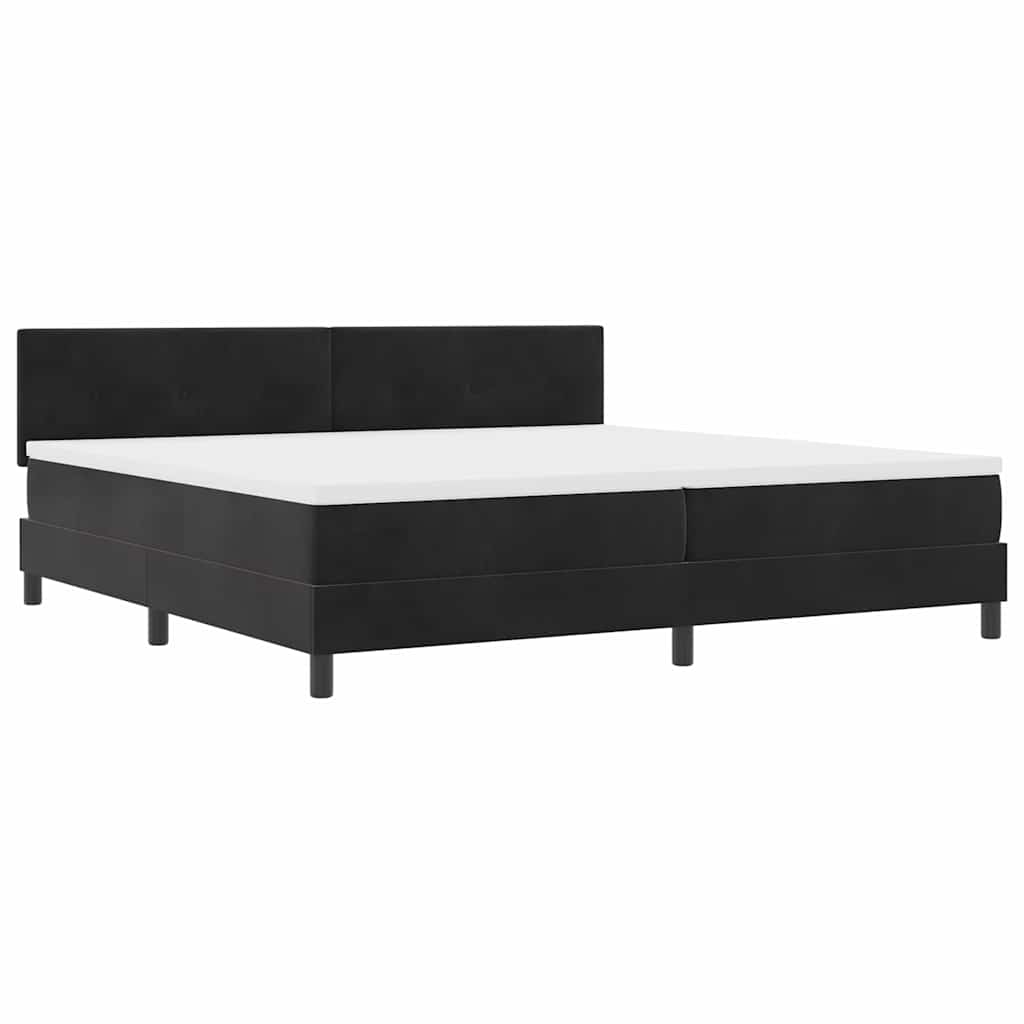 vidaXL Κρεβάτι με ελατήρια με κεφαλάρι Μαύρο 200 x 200 cm Βελούδο