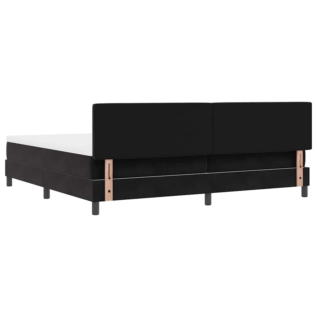 vidaXL Κρεβάτι με ελατήρια με κεφαλάρι Μαύρο 200 x 200 cm Βελούδο