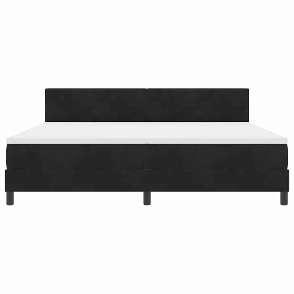 vidaXL Κρεβάτι με ελατήρια με κεφαλάρι Μαύρο 200 x 200 cm Βελούδο