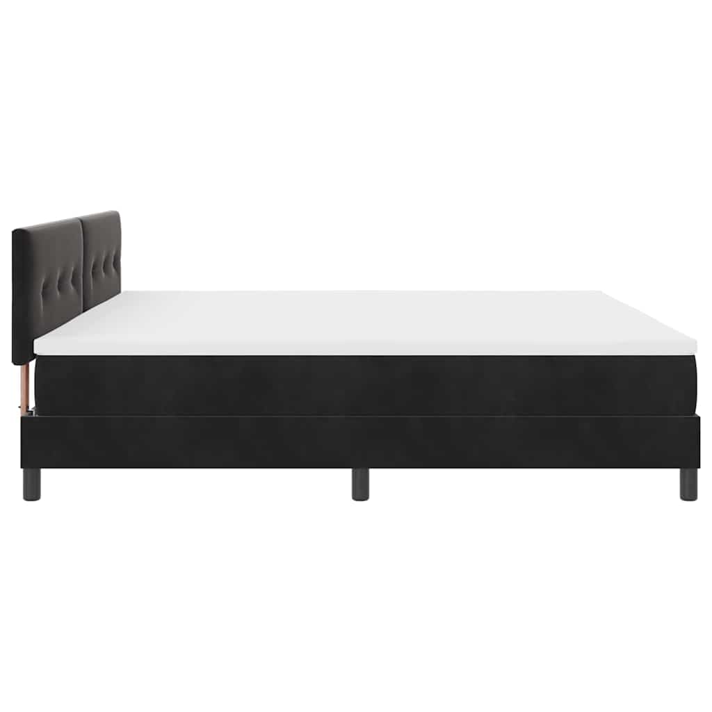 vidaXL Κρεβάτι με ελατήρια με κεφαλάρι Μαύρο 200 x 200 cm Βελούδο