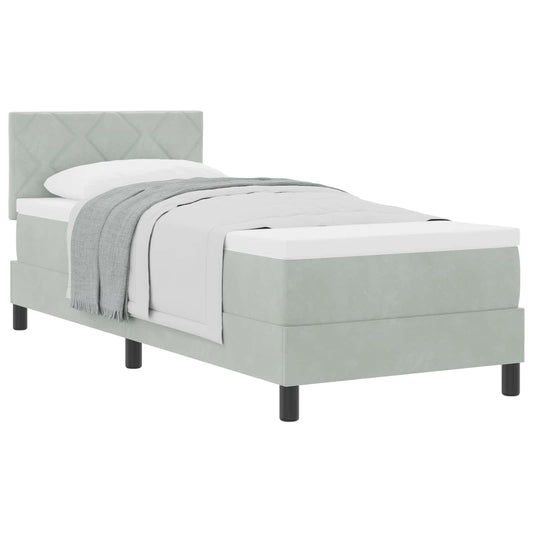 vidaXL Κρεβάτι με ελατήρια Ανοιχτό γκρι 80 x 200 cm Βελούδο