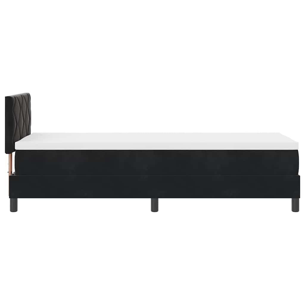 vidaXL Κρεβάτι με ελατήρια με μαξιλάρι Μαύρο 80 x 200 cm Βελούδο
