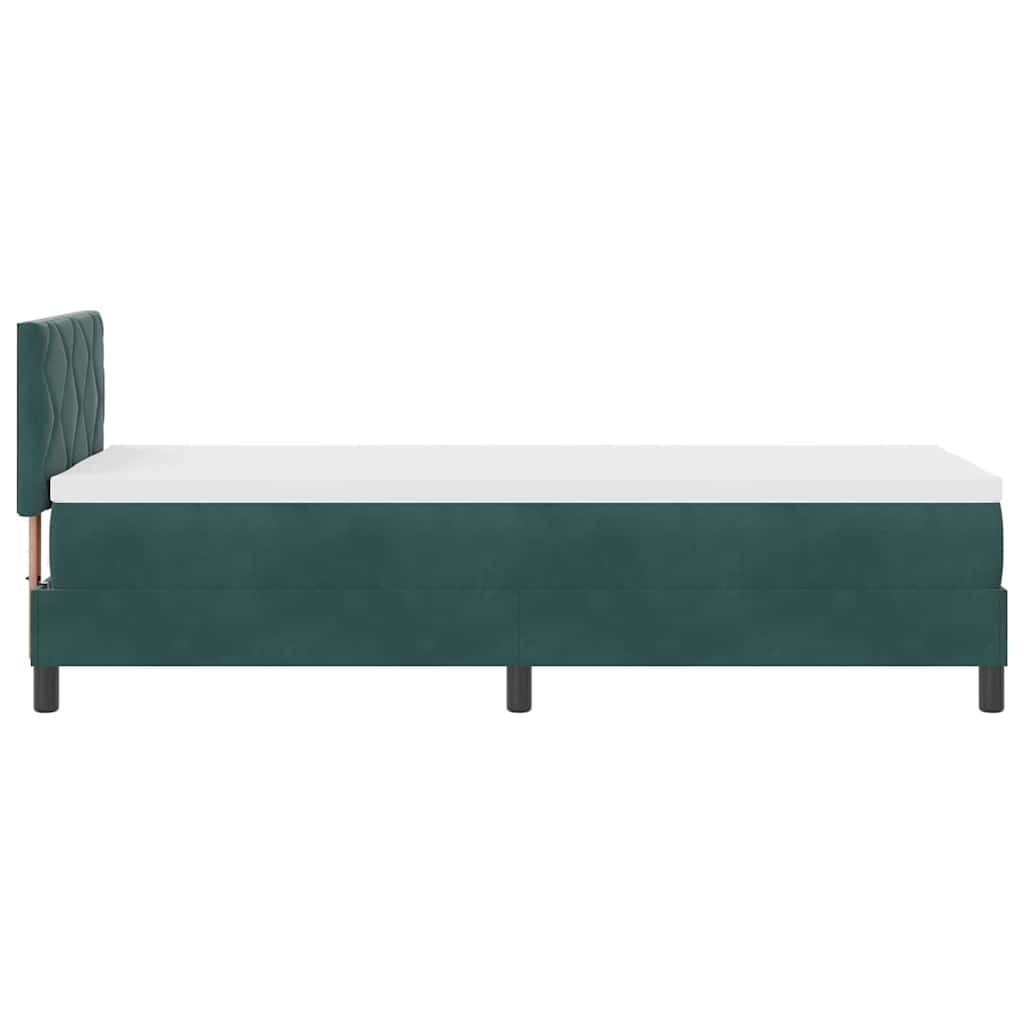 vidaXL Κρεβάτι με ελατήρια Σκούρο Πράσινο 80 x 200 cm Βελούδο