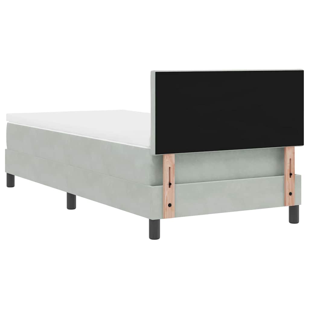 vidaXL Κρεβάτι με Στρώμα Light Grey 90x200 cm Βελούδο