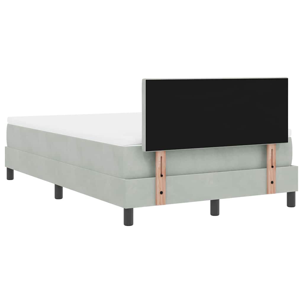 vidaXL Κρεβάτι με ελατήρια Ανοιχτό γκρι 120 x 190 cm Βελούδο