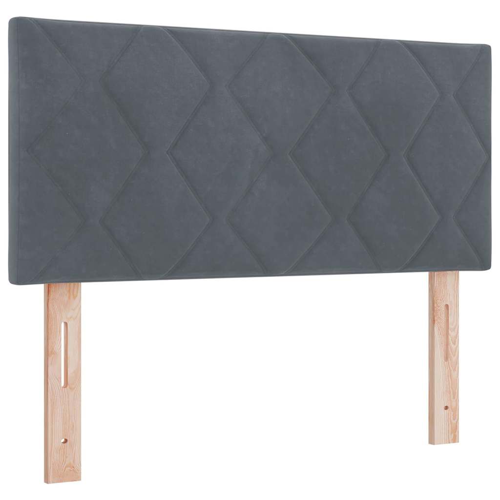 vidaXL Κρεβάτι με ελατήρια Σκούρο Γκρι 120 x 190 cm Βελούδο