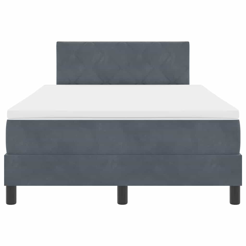 vidaXL Κρεβάτι με ελατήρια Σκούρο Γκρι 120 x 190 cm Βελούδο