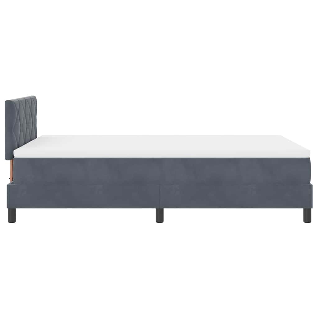 vidaXL Κρεβάτι με ελατήρια Σκούρο Γκρι 120 x 190 cm Βελούδο