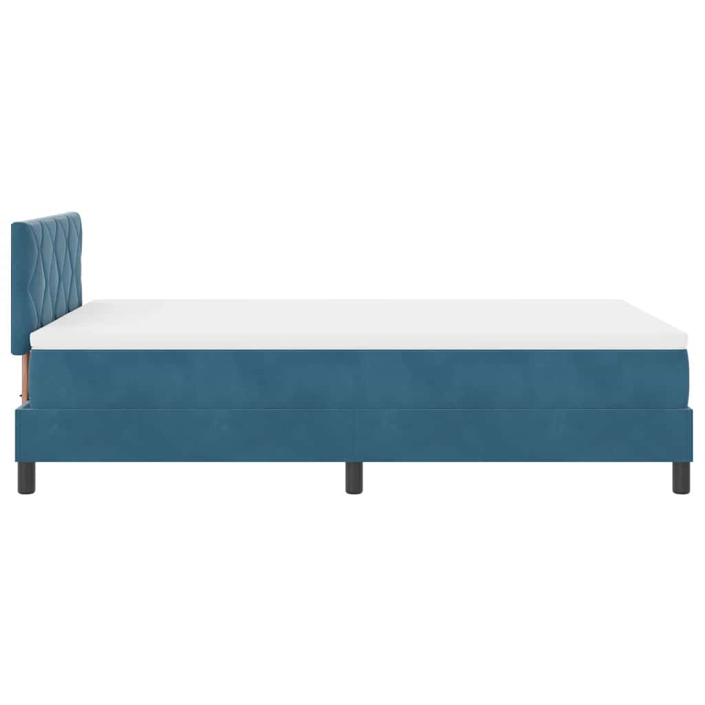 vidaXL Κρεβάτι με ελατήρια Σκούρο Μπλε 120 x 190 cm Βελούδο