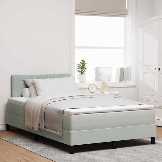 vidaXL Κρεβάτι με ελατήρια Ανοιχτό γκρι 120 x 200 cm Βελούδο