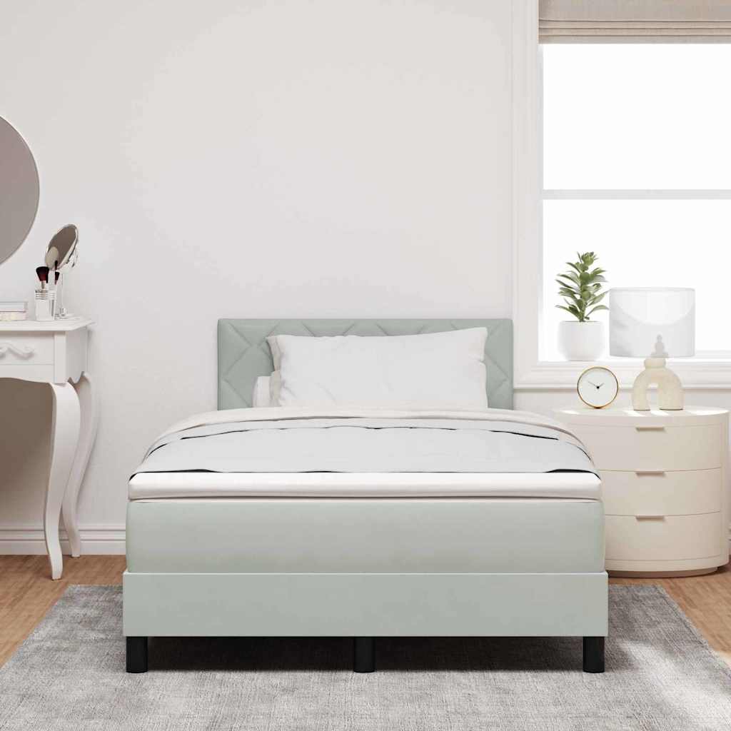 vidaXL Κρεβάτι με ελατήρια Ανοιχτό γκρι 120 x 200 cm Βελούδο