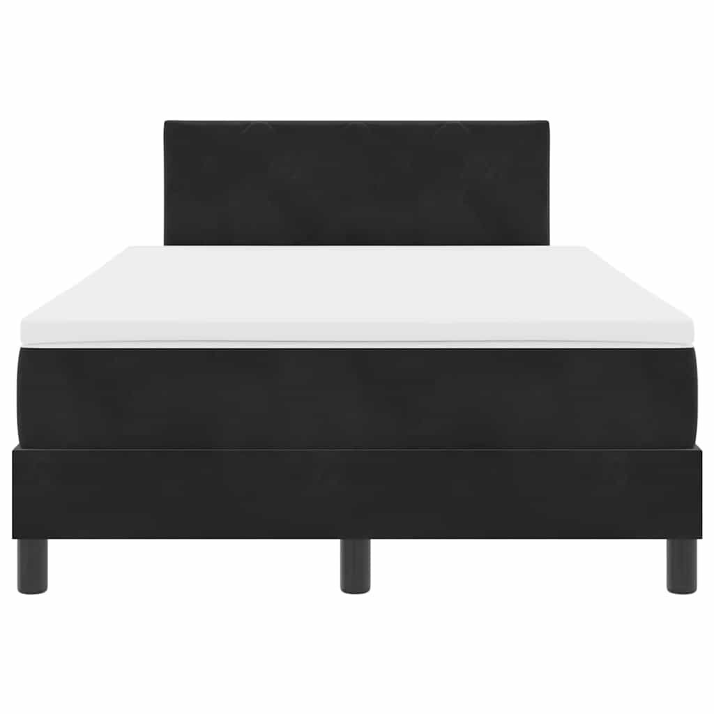 vidaXL Κρεβάτι με ελατήρια με κεφαλάρι Μαύρο 120 x 200 cm Βελούδο