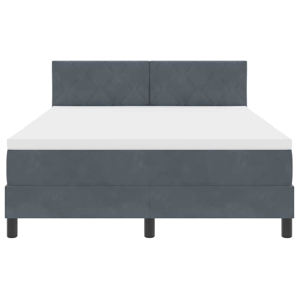 vidaXL Κρεβάτι με ελατήρια Σκούρο Γκρι 140 x 190 cm Βελούδο