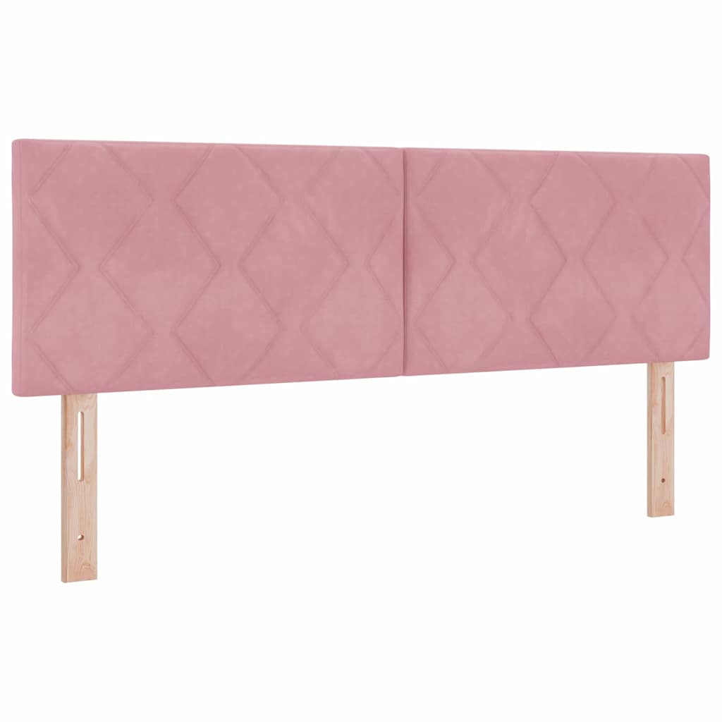 vidaXL Κρεβάτι με ελατήρια με κεφαλάρι Ροζ 140 x 190 cm Βελούδο