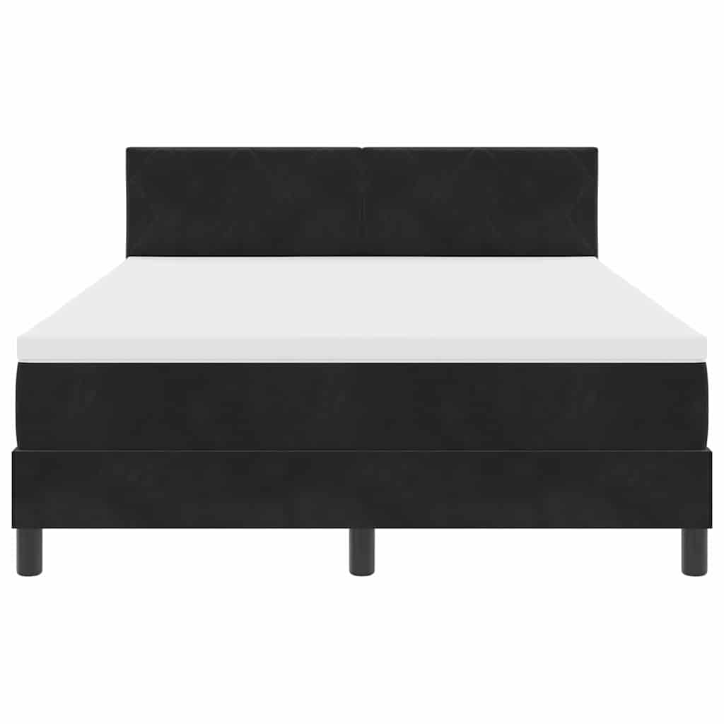 vidaXL Κρεβάτι με ελατήρια με κεφαλάρι Μαύρο 140 x 200 cm Βελούδο