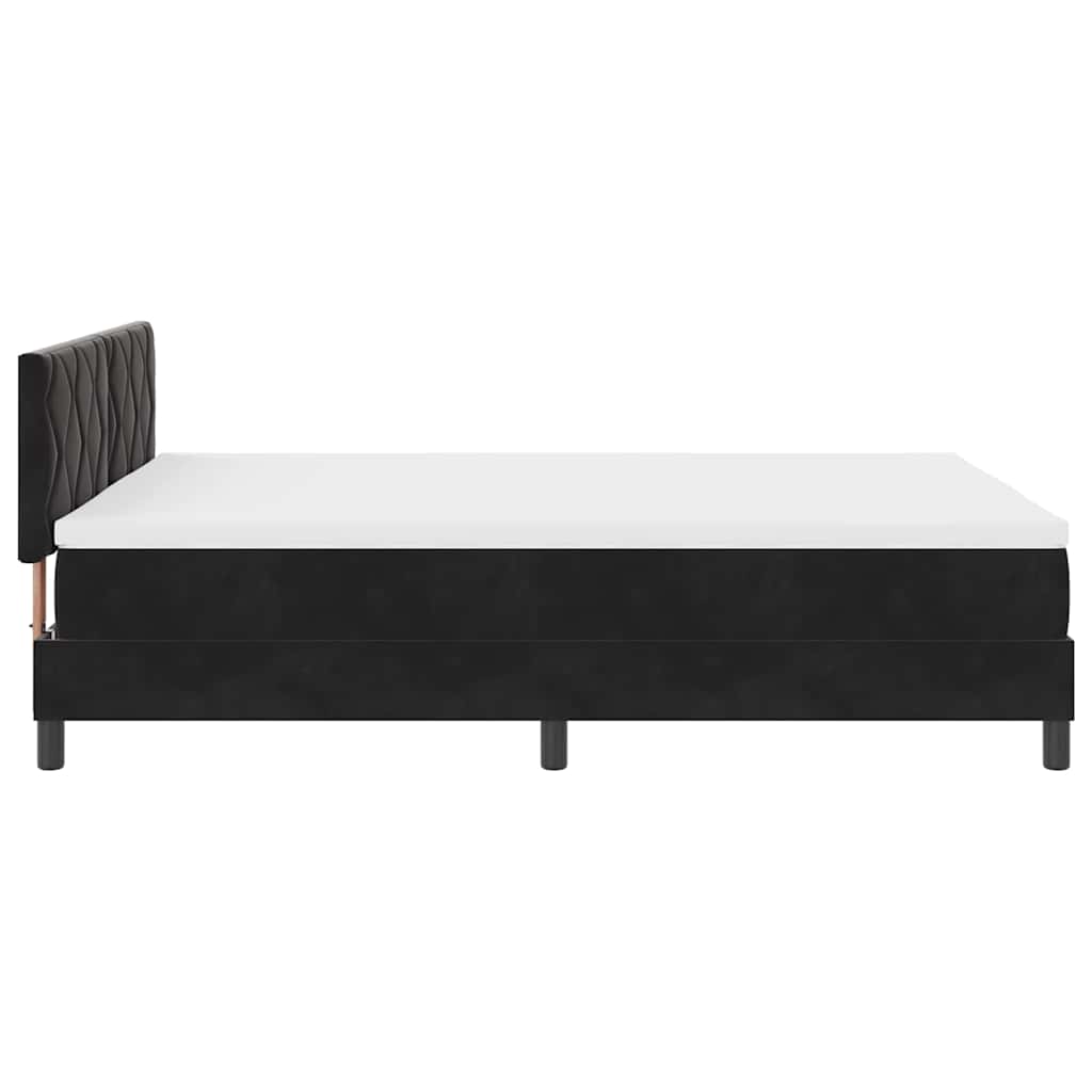 vidaXL Κρεβάτι με ελατήρια με κεφαλάρι Μαύρο 140 x 200 cm Βελούδο