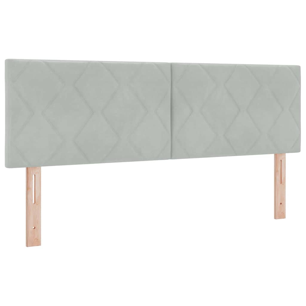 vidaXL Κρεβάτι με ελατήρια Ανοιχτό γκρι 160 x 200 cm Βελούδο