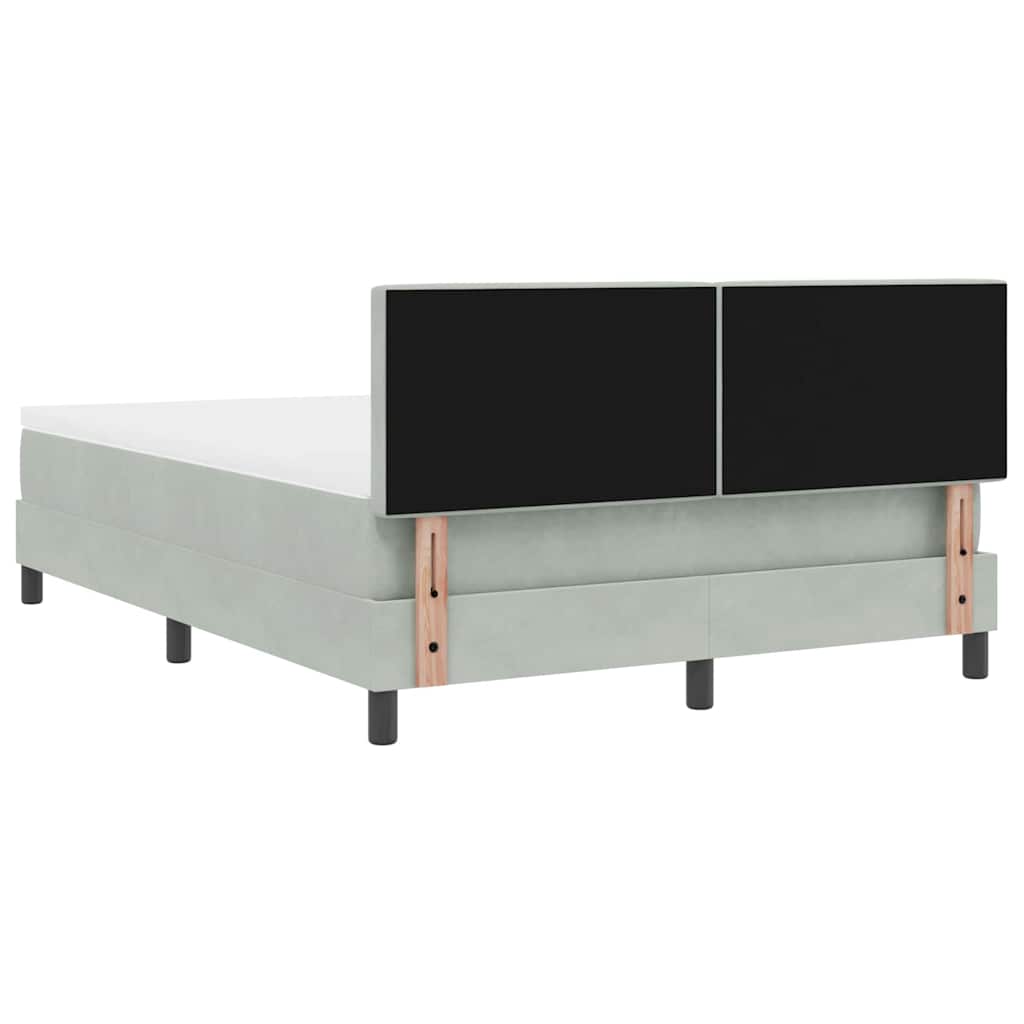 vidaXL Κρεβάτι με ελατήρια Ανοιχτό γκρι 160 x 200 cm Βελούδο